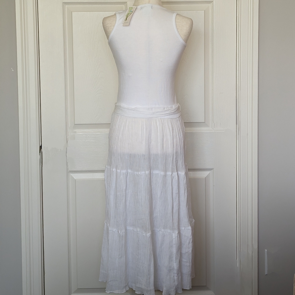 NWT White Ruffled Tiered Boho Dress Collection 18 Small -Medium /Med - Large - Picture 2 of 10